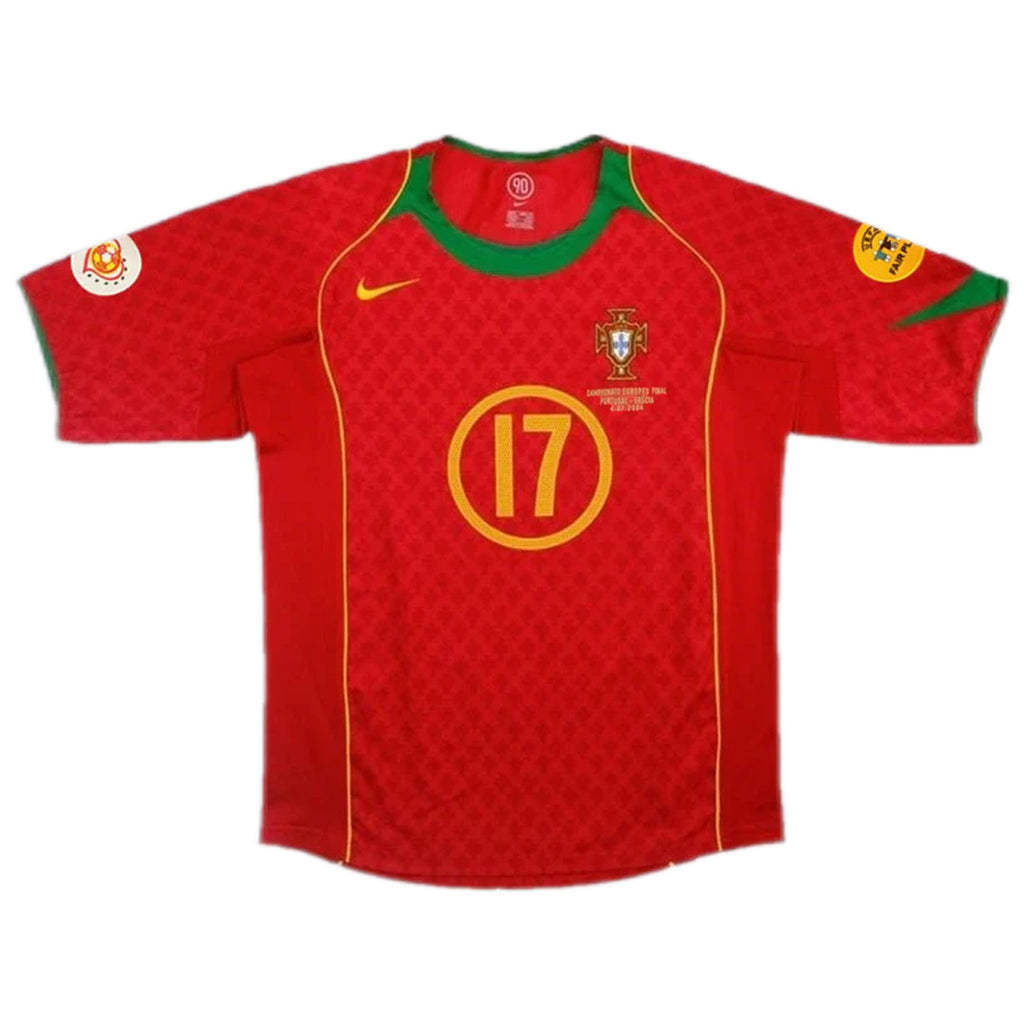 Portugal C.Ronaldo #17 Retro Jersey Home Euro Cup Final 2004