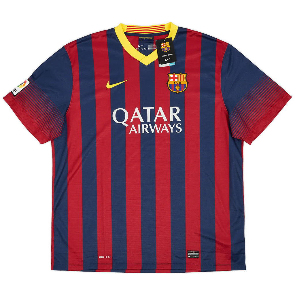 Messi #10 Retro Barcelona Home Jersey 2013/14