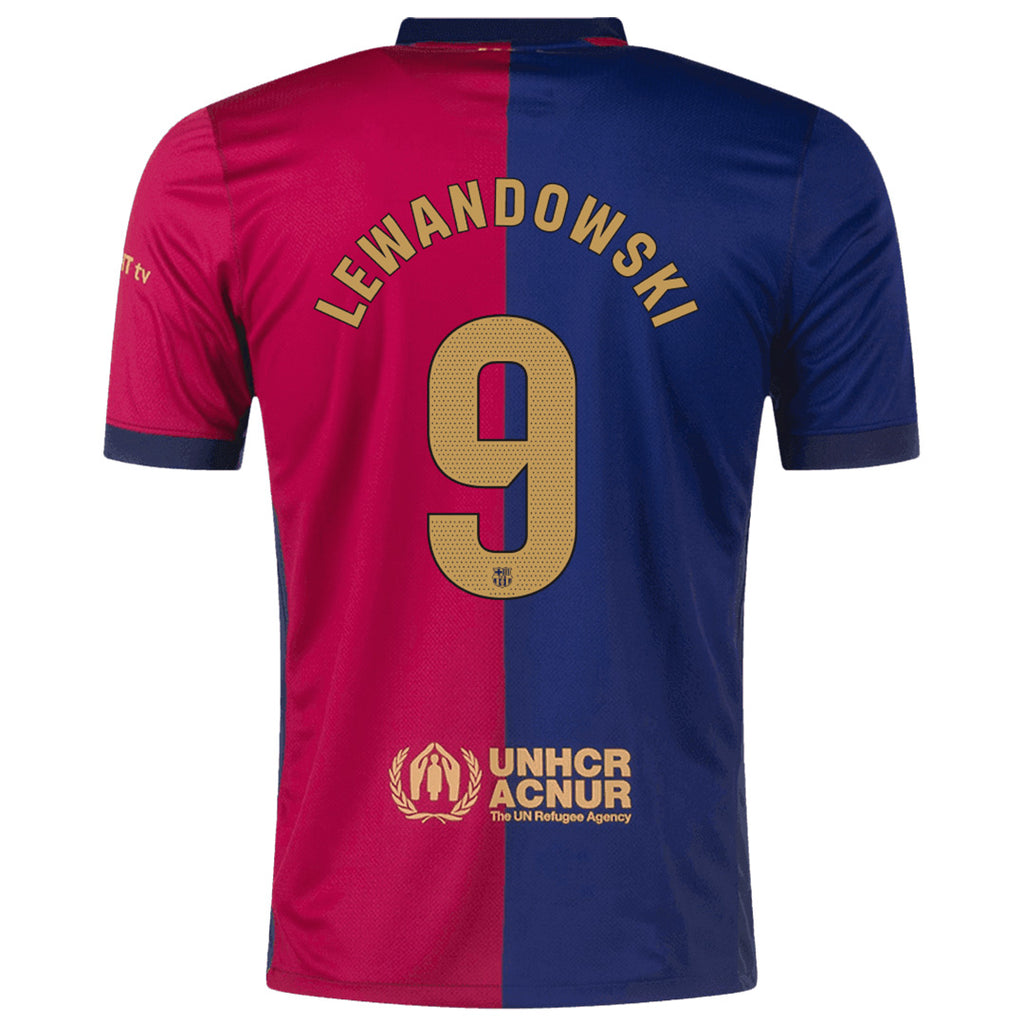 [Super Replica] LEWANDOWSKI #9 Barcelona Home Spotify Logo Without Text Jersey 2024/25