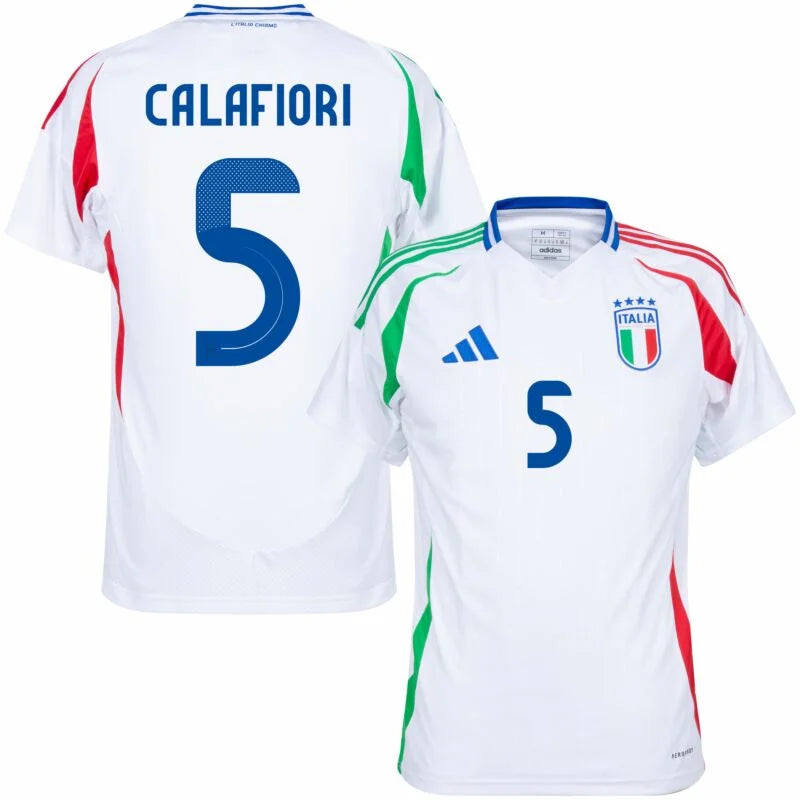 adidas Italy Away Calafiori 5 Shirt 2024-2025 (Official Printing)