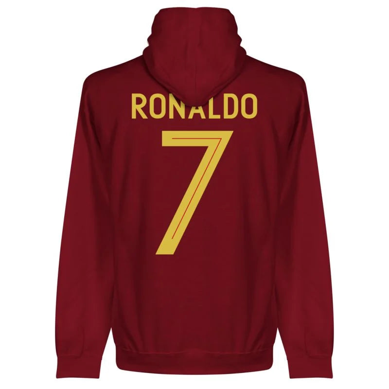 Portugal Ronaldo Team Hoodie - Maroon