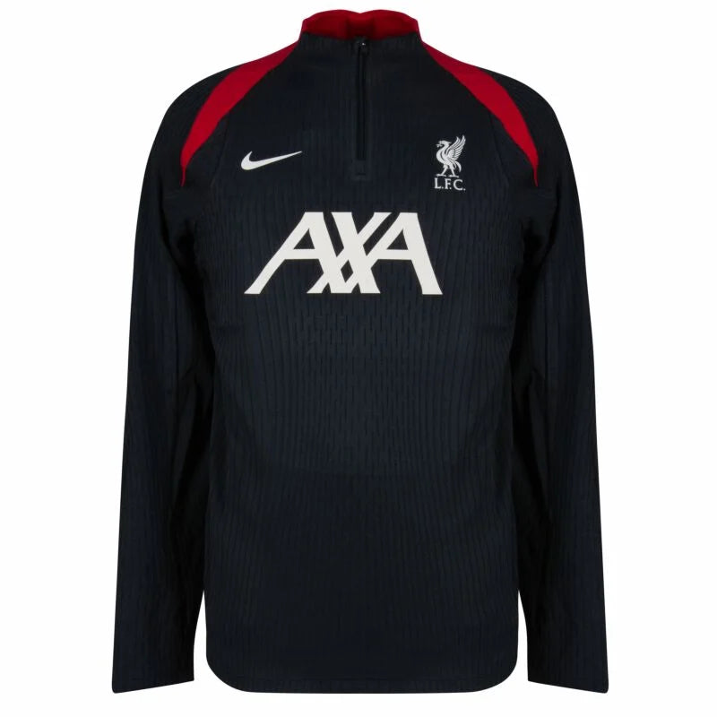 Футболка Nike Liverpool Dri-Fit Elite 1/4 Zip L/S Strike Drill - черный/красный/кремовый - 2024-2025