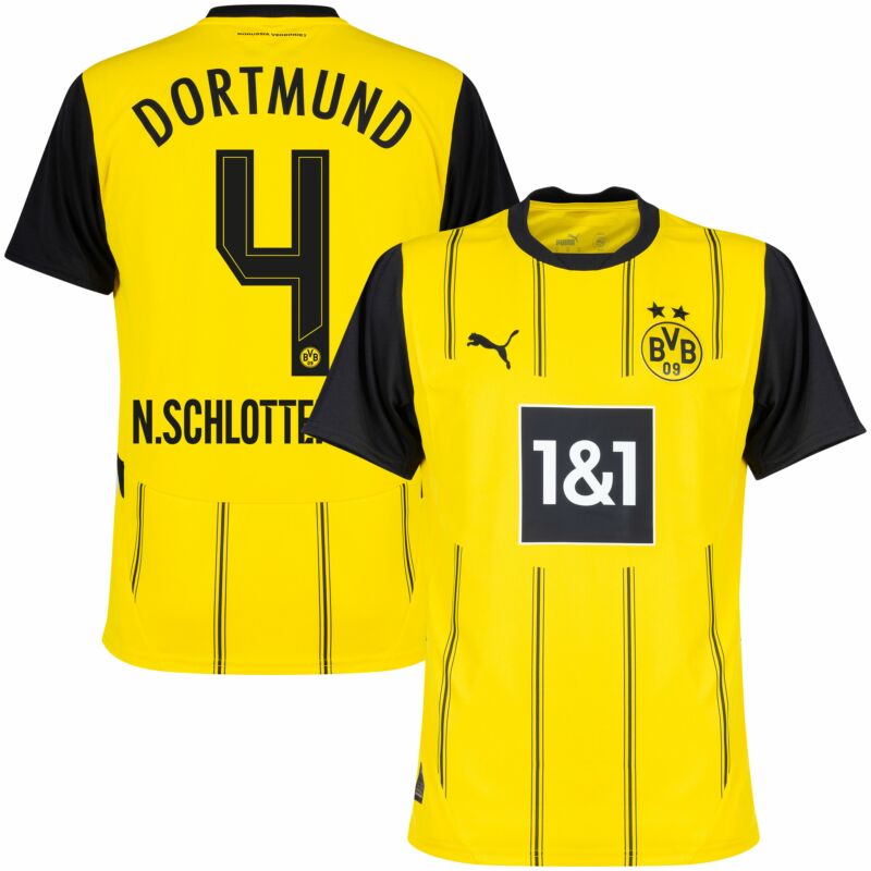 Puma Borussia Dortmund Home N.Schlotterbeck 4 Shirt 2024-2025 (Official Printing)