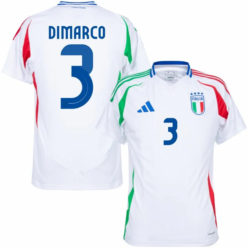 adidas Italy Away Dimarco 3 Shirt 2024-2025 (Official Printing)