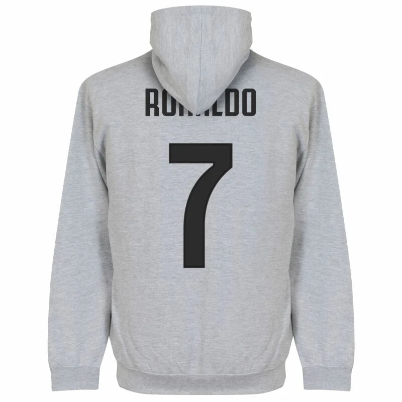 Ronaldo 7 Script Hoodie - Grey