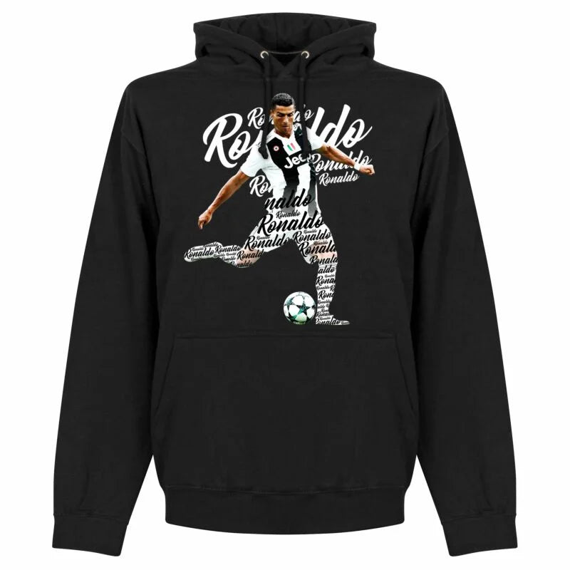 Ronaldo 7 Script Hoodie - Black