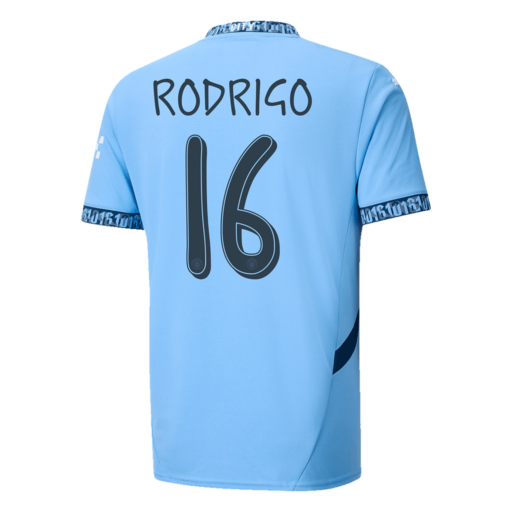 [Super Replica] RODRIGO #16 Manchester City Home Jersey 2024/25 - UCL Font