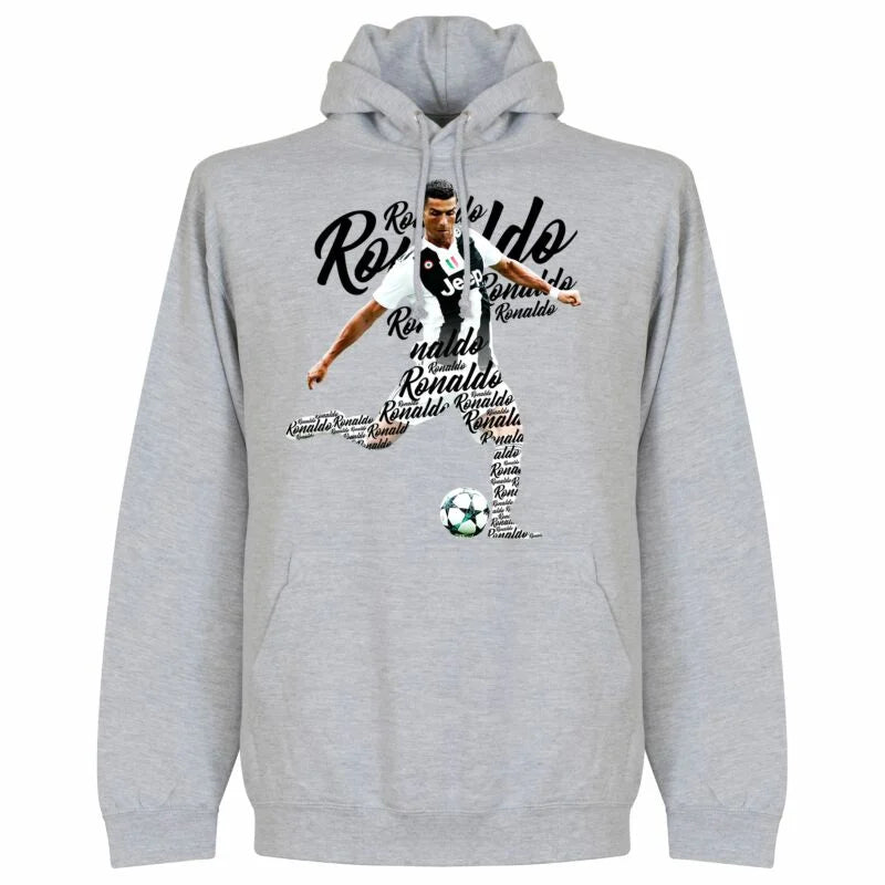 Ronaldo 7 Script Hoodie - Grey