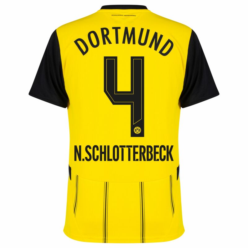 Puma Borussia Dortmund Home N.Schlotterbeck 4 Shirt 2024-2025 (Official Printing)